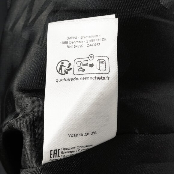 Ganni Black Pinstripe Oversized Blazer *MISSING BUTTONS* - Picture 13 of 13